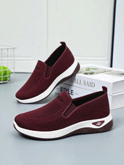 Cutout Knit Slip-Ons
