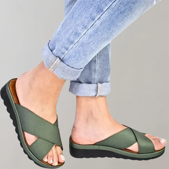 Criss-Cross Slide Sandals