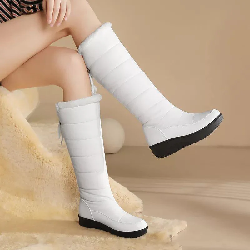 Quilted Knee-High Platform Boots