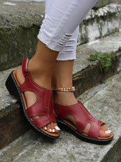 Cutout Block Heel Sandals
