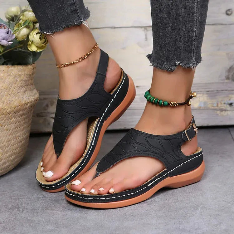 Sandales à lanière à boucle et bout ouvert
