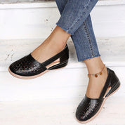 Geometric Cutout Slingback Flats
