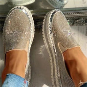 Rhinestone Slip-On Platform Sneakers
