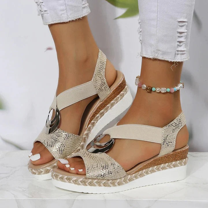 Ring Detail Wedge Sandals