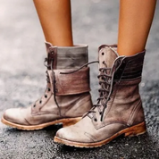 Lace-Up Mid-Calf Combat Boots