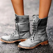 Lace-Up Mid-Calf Combat Boots