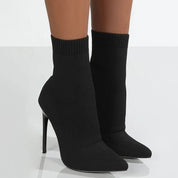 Pointed Sock-Style Stiletto Boots