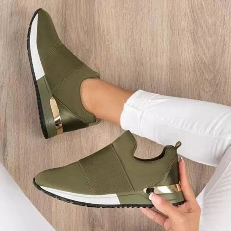 Metallic Accent Slip-On Sneakers