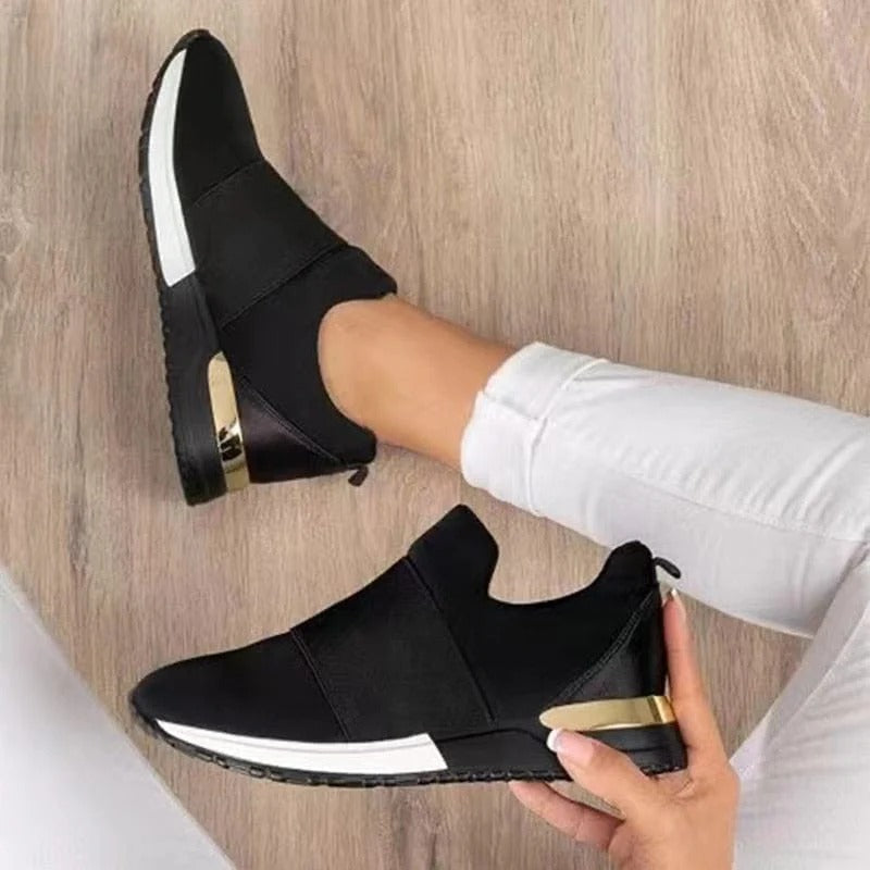 Metallic Accent Slip-On Sneakers