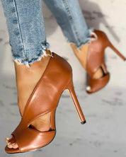 Open Toe Cutout Heels