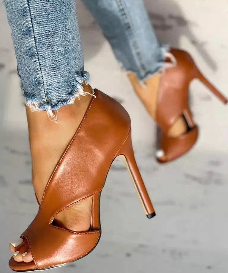 Open Toe Cutout Heels