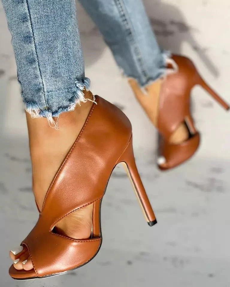 Open Toe Cutout Heels