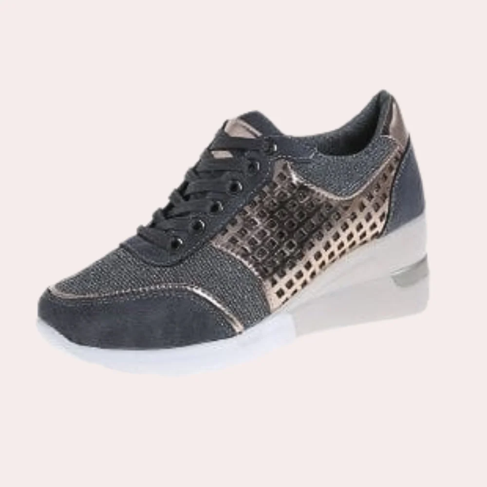 Lace-Up Mesh Wedge Sneaker