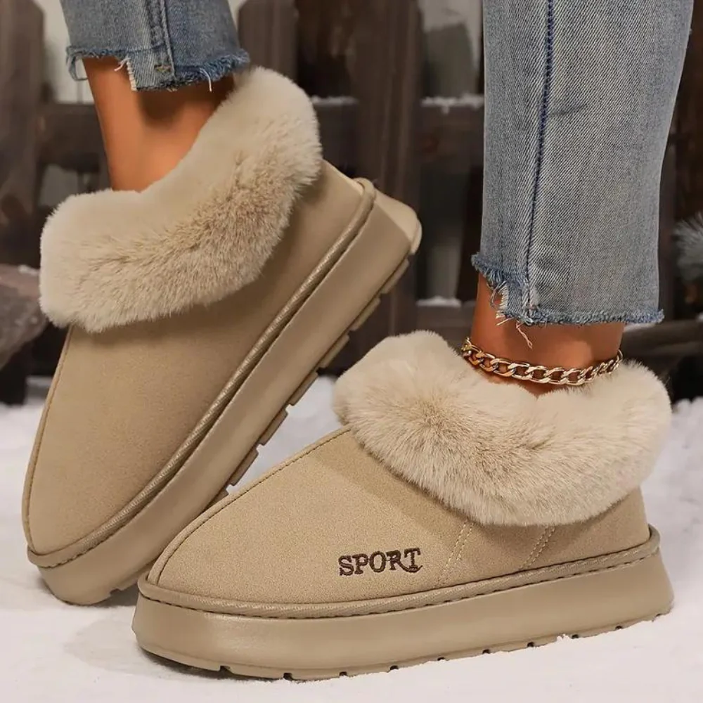 Faux Fur Collar Indoor Shoes