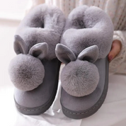 Bunny Ear Pom Slippers