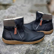 Two-Tone Zip Ankle Boots