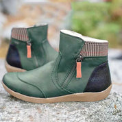 Two-Tone Zip Ankle Boots