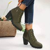 Chunky Heel Buckle Ankle Boots