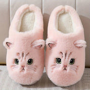 Cat Face Plush Slippers