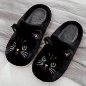 Cat Face Plush Slippers