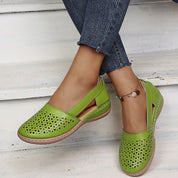 Geometric Cutout Slingback Flats