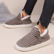 Ribbed Plush Slippers