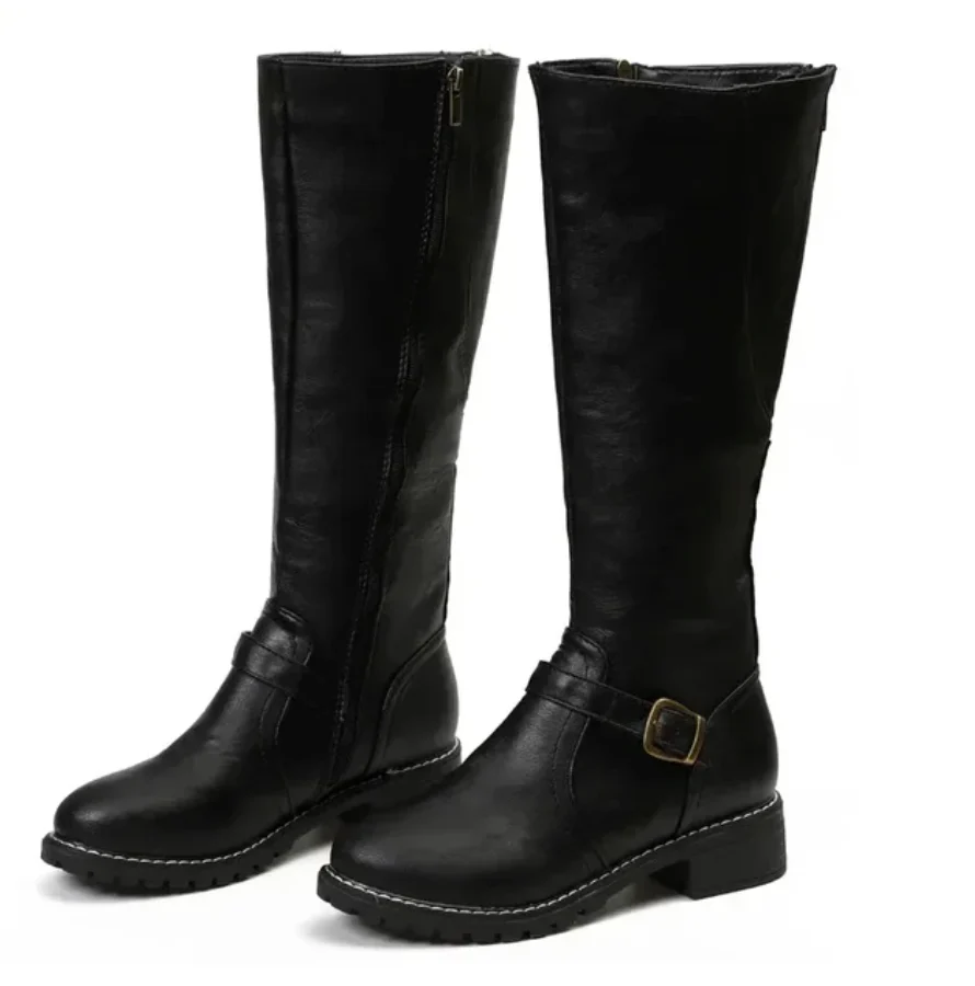 Bottes à genou avec sangle à boucle