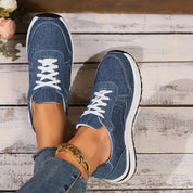 Baskets en denim à lacets